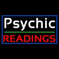 White Psychic Red Readings With Border Leuchtreklame