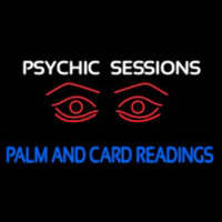 White Psychic Sessions With Red Eye Leuchtreklame