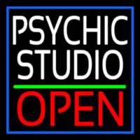 White Psychic Studio Red Open Green Line Leuchtreklame