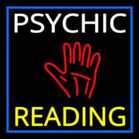 White Psychic Yellow Reading Block Palm Leuchtreklame