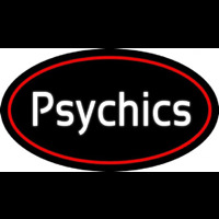 White Psychics With Oval Leuchtreklame