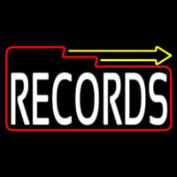 White Records Block With Arrow 2 Leuchtreklame