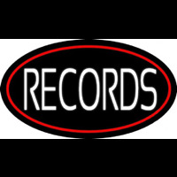 White Records Red Border Leuchtreklame