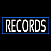 White Records With Blue Arrow 1 Leuchtreklame