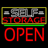 White Self Storage Block With Open 1 Leuchtreklame