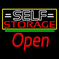 White Self Storage Block With Open 2 Leuchtreklame