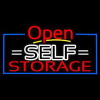 White Self Storage Block With Open 4 Leuchtreklame