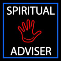 White Spiritual Advisor With Red Palm Leuchtreklame