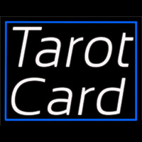 White Tarot Card With Blue Border Leuchtreklame