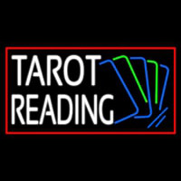 White Tarot Reading With Cards Leuchtreklame