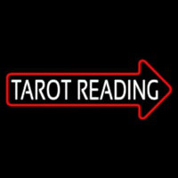White Tarot Reading With Red Arrow Leuchtreklame