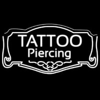 White Tattoo Piercing Leuchtreklame