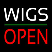 Wigs Block Open Green Line Leuchtreklame