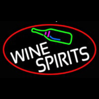 Wine Spirits Oval With Red Border Leuchtreklame