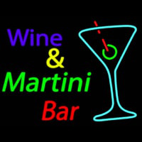 Wine and Martini Bar Real Neon Glass Tube Leuchtreklame