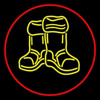 Winter Boots With Red Border Leuchtreklame