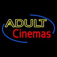 Yellow Adult Red Cinemas Leuchtreklame