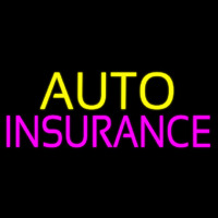Yellow Auto Pink Insurance Leuchtreklame