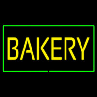 Yellow Bakery Rectangle Green Leuchtreklame