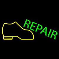 Yellow Boot Green Repair Leuchtreklame