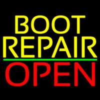 Yellow Boot Repair Open Leuchtreklame