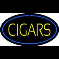 Yellow Cigars Blue Oval Leuchtreklame