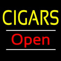 Yellow Cigars Open White Line Leuchtreklame