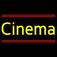 Yellow Cinema Cursive Leuchtreklame
