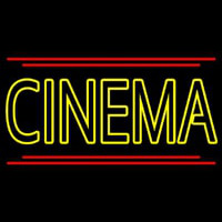 Yellow Cinema With Line Leuchtreklame