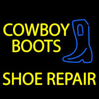 Yellow Cowboy Boots Shoe Repair Leuchtreklame