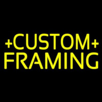 Yellow Custom Framing Leuchtreklame