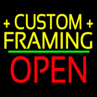 Yellow Custom Framing Open 1 Leuchtreklame