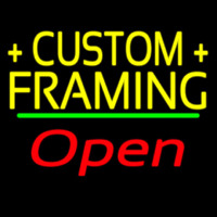 Yellow Custom Framing Open 2 Leuchtreklame