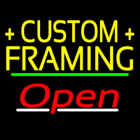 Yellow Custom Framing Open 3 Leuchtreklame