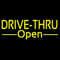 Yellow Drive Thru Open Leuchtreklame