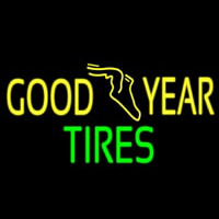 Yellow Goodyear Tires Leuchtreklame