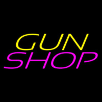 Yellow Gun Pink Shop Leuchtreklame