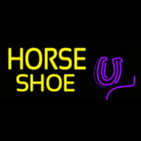 Yellow Horse Shoe Leuchtreklame