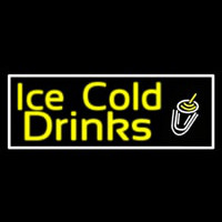 Yellow Ice Cold Drinks Leuchtreklame