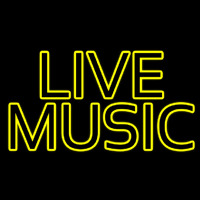 Yellow Live Music Block Leuchtreklame