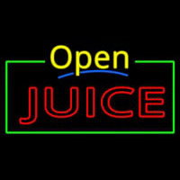 Yellow Open Double Stroke Juice Leuchtreklame