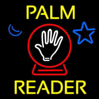Yellow Palm Reader With Crystal Leuchtreklame
