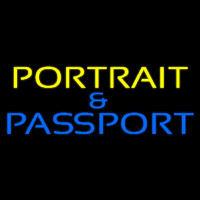 Yellow Portrait And Passport Leuchtreklame