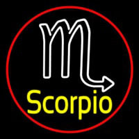 Yellow Scorpio Zodiac Red Border Leuchtreklame