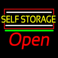 Yellow Self Storage Block With Open 1 Leuchtreklame