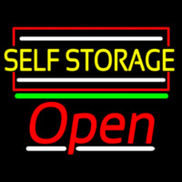 Yellow Self Storage Block With Open 2 Leuchtreklame