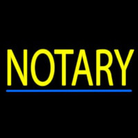 Yellow Notary Blue Line Leuchtreklame