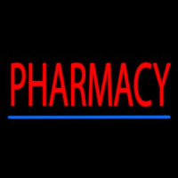 Red Pharmacy Blue Line Leuchtreklame