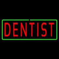 Red Dentist Green Border Leuchtreklame