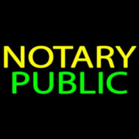 Yellow Green Notary Public Leuchtreklame